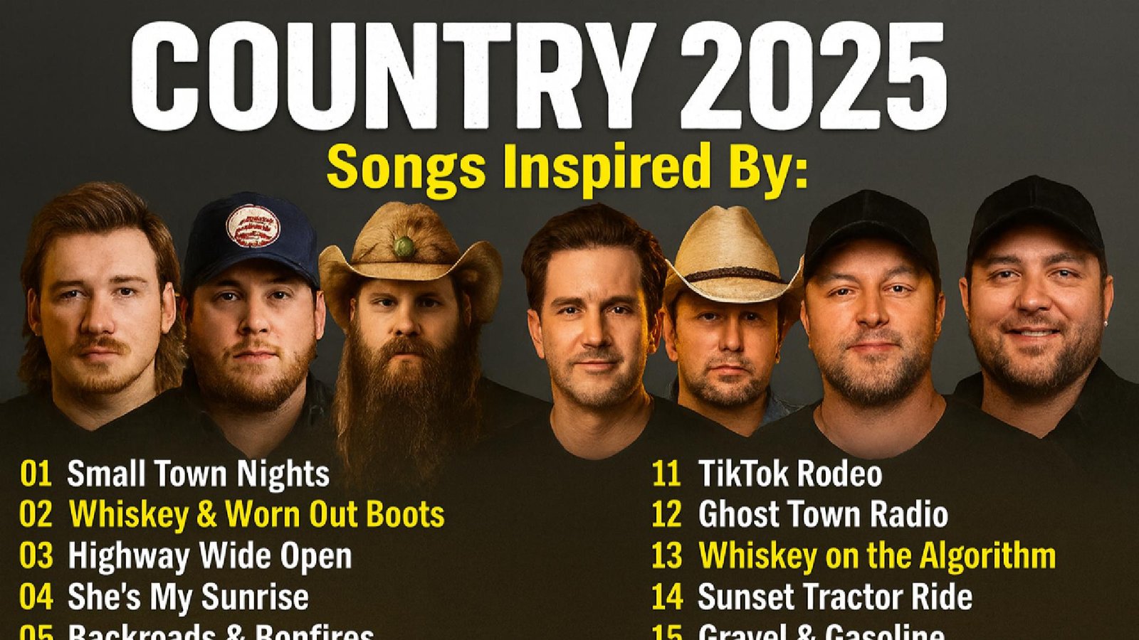🎶 Country Music Playlist 2025 – Inspired by Morgan Wallen, Luke Combs, Luke Bryan, Chris Stapleton, Jason Aldean